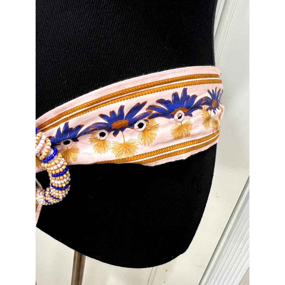 Farm Rio Beaded Fabric Tropical Belt - Picture 2 of 5